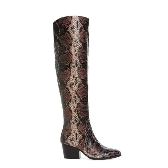 Vince Camuto NESTEL Snake Print Block Heel Knee High Boot Size 6 - Picture 1 of 12